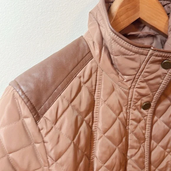Ralph Lauren Quilted Jacket Faux Leather - Picture 5 of 11